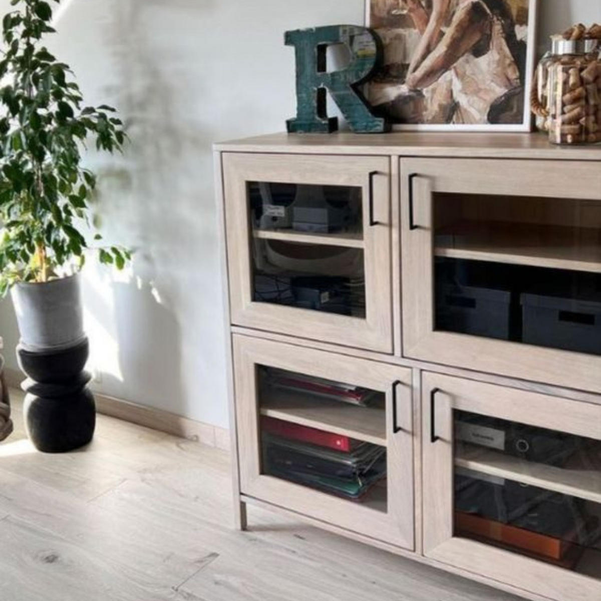 HOLZSCHRANK für das Wohnzimmer MONTE - Eichefarben, Holz (120/120/40cm) - Rawood Furniture
