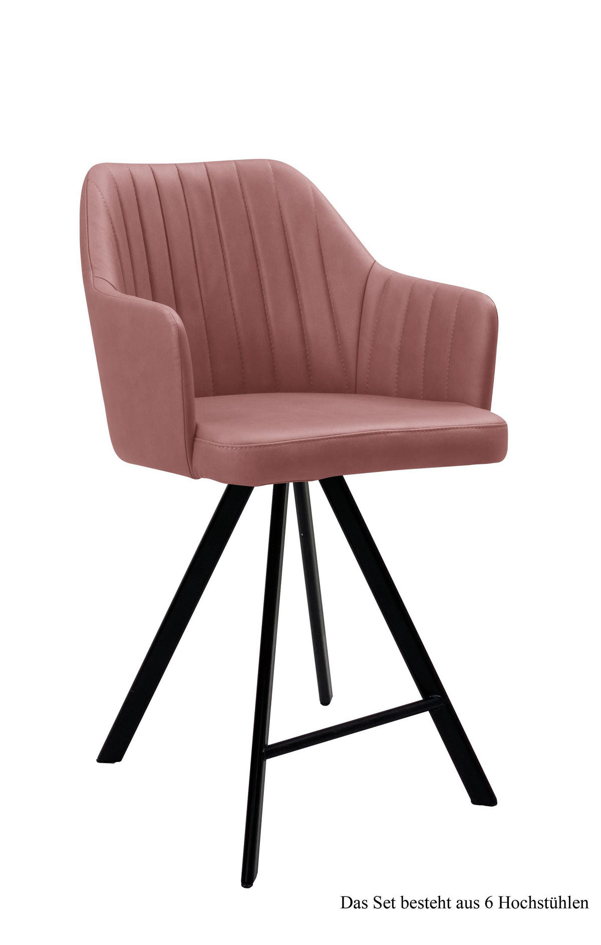 THEKENSTUHL drehbar (6er-Set) Diannne 58x98x60 Schwarz/Rosewood - Dunkelrosa/Schwarz, Kunststoff (60/98/58cm) - 58aufmkessel