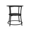 COUCHTISCH Quebec Marmor 50 x 50 cm mit Ablage - Weiß Hochglanz/Schwarz, Holzwerkstoff (50/50/55cm) - Vicco