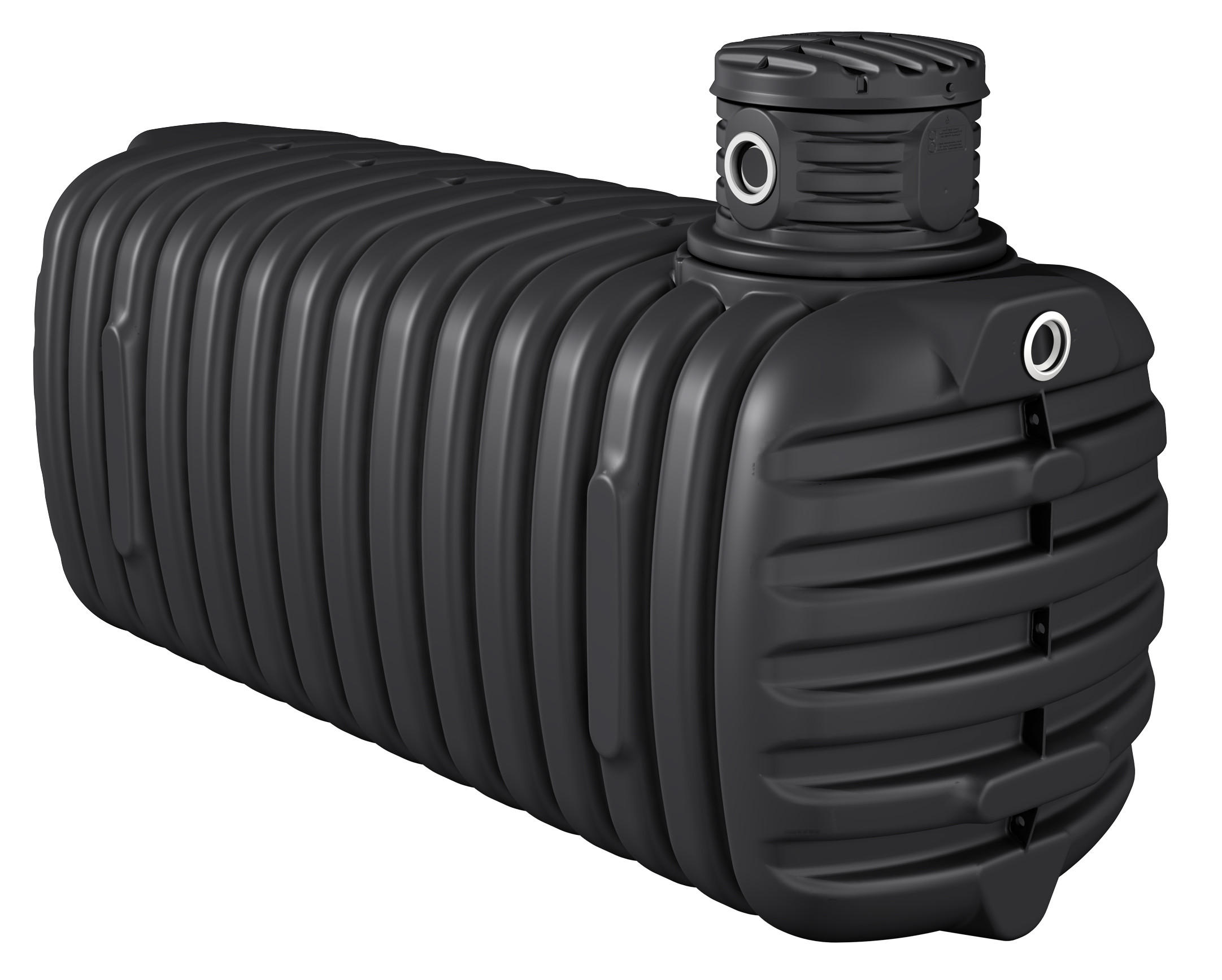 ERDTANK 4100 L inkl. Schachtverlängerung - Schwarz, Kunststoff (124/138/325cm) - 4rain