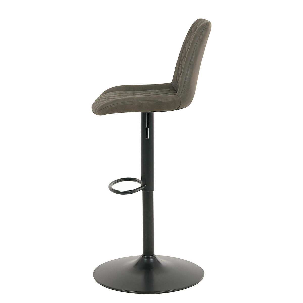 BARSTUHL (2er-Set) - Microfaser / Eisen - Vintage Grau - Grau, Textil/Metall (50/91/58cm) - home24