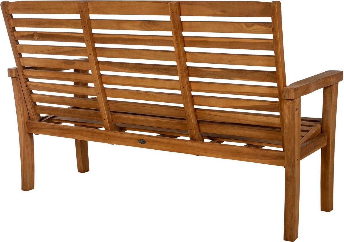 TEAKBANK Peter Liegefunktion 180x78x111cm Teakholz Teak Gartenbank - Teakfarben, Holz (180/111/78cm) - DELUKE