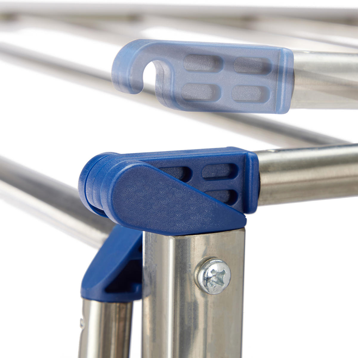 STOJAN na prádlo - strieborná, kov/plast (185.5/111/53cm) - Relaxdays