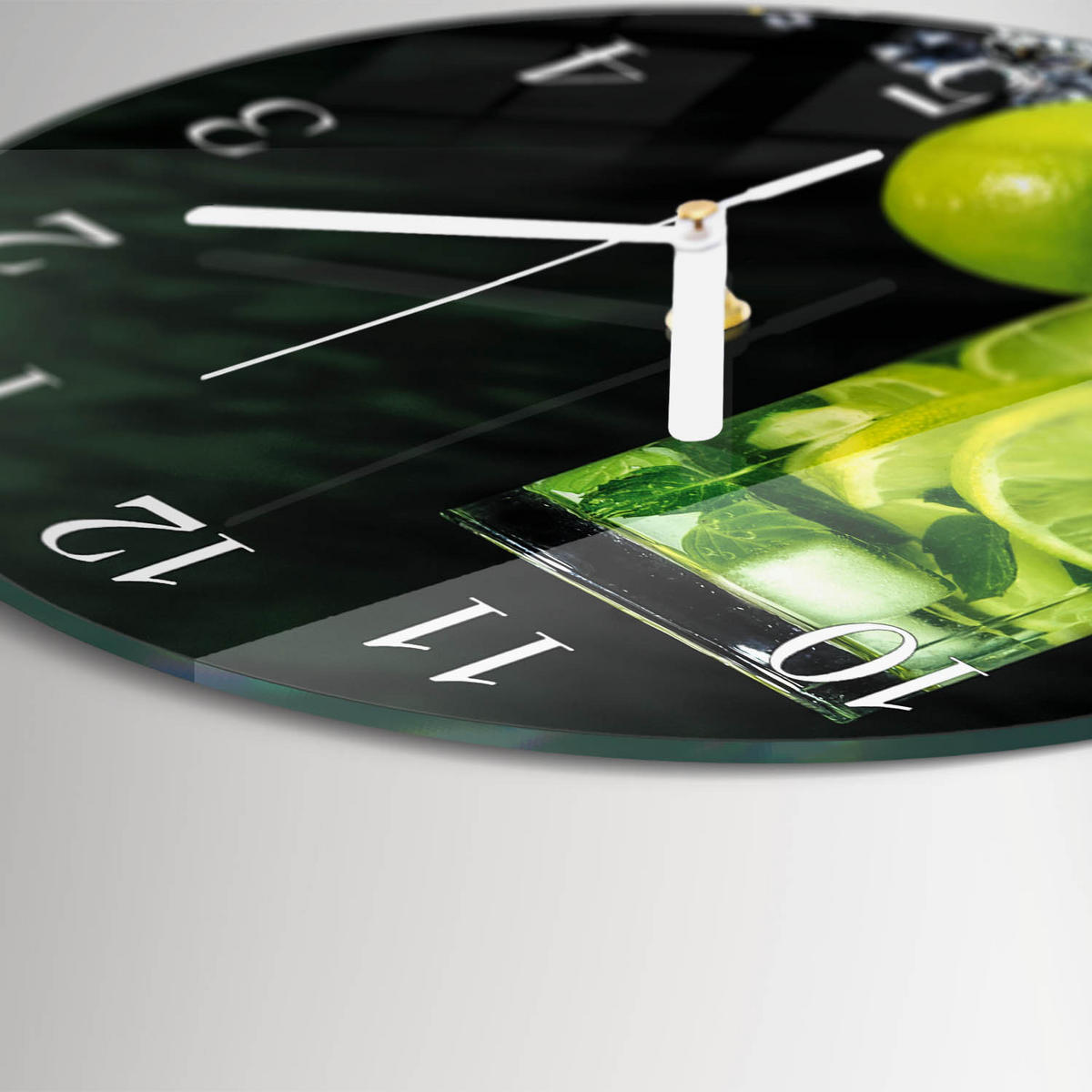 WANDUHR fi30 cm - Kalziumkarbonat - Grün, Glas (30/30/0.4cm) - TULUP