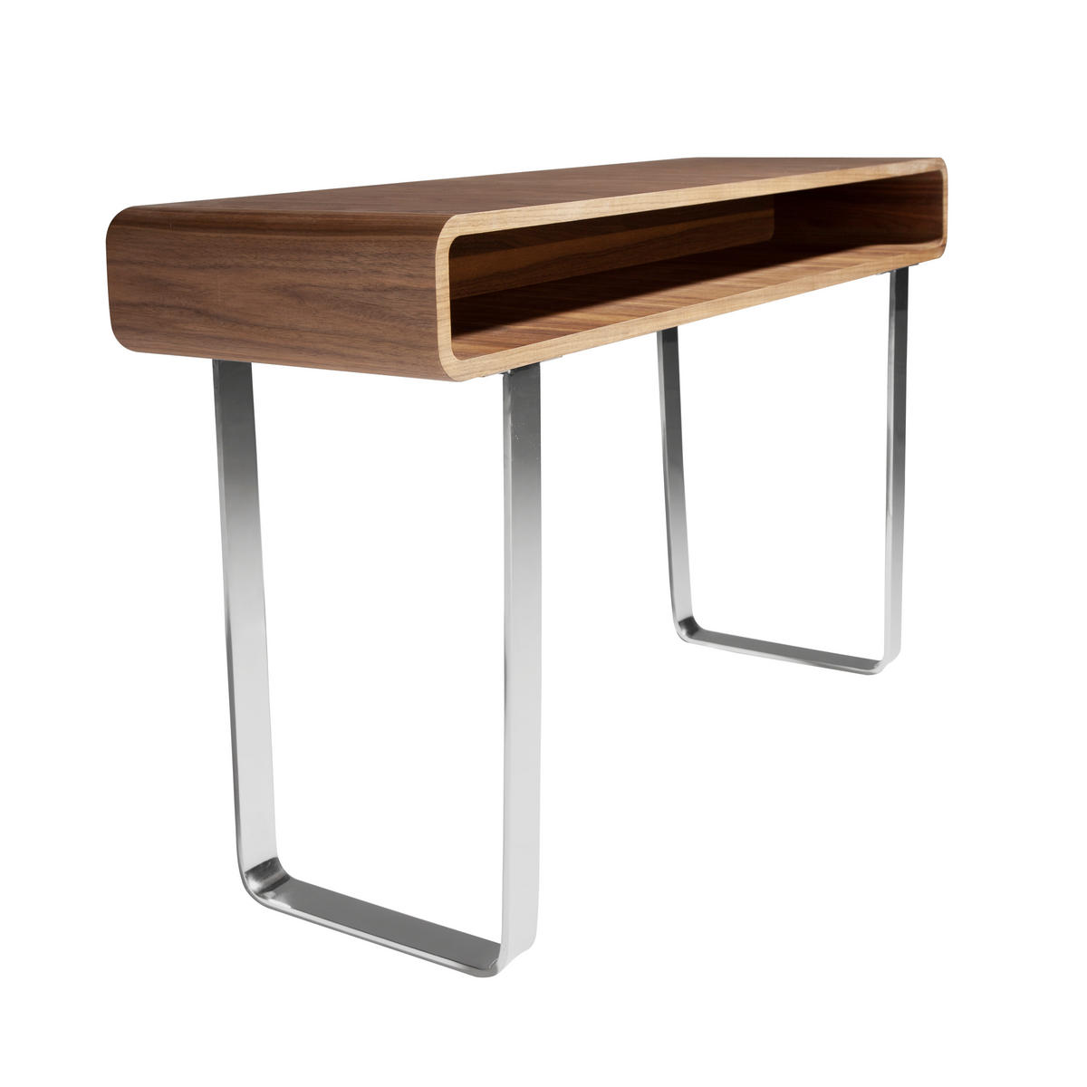 KONSOLENTISCH Rechteckiger aus Nussbaum und verchromtem Stahl 120/39/75 cm - Chromfarben/Edelstahlfarben, Holz/Holzwerkstoff (39/120/75cm) - ANGEL CERDA