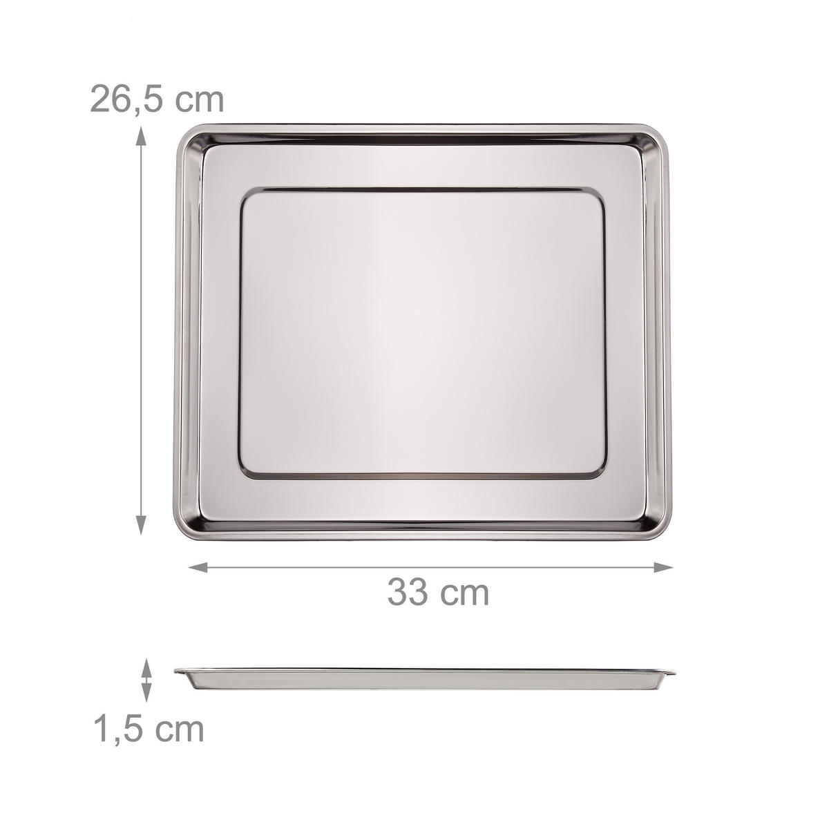 3XSERVIERPLATTE - Silberfarben, Metall (33/1.5/26.5cm) - Relaxdays