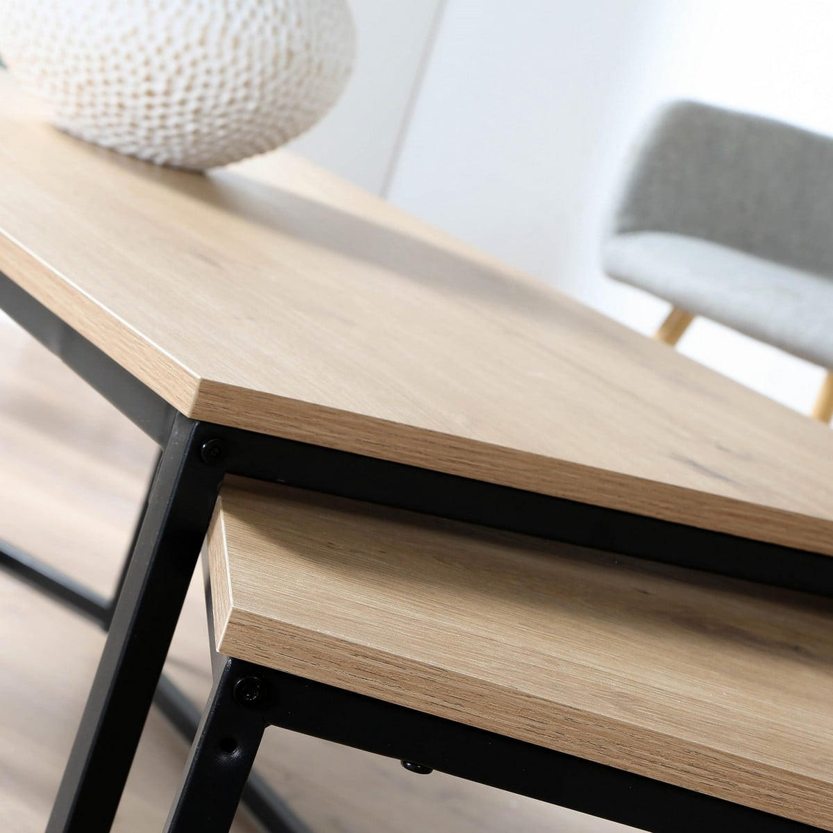 COUCHTISCHE zum Ausziehen im 3er Set - Eichefarben, Holzwerkstoff (100/50/45cm) - Calicosy