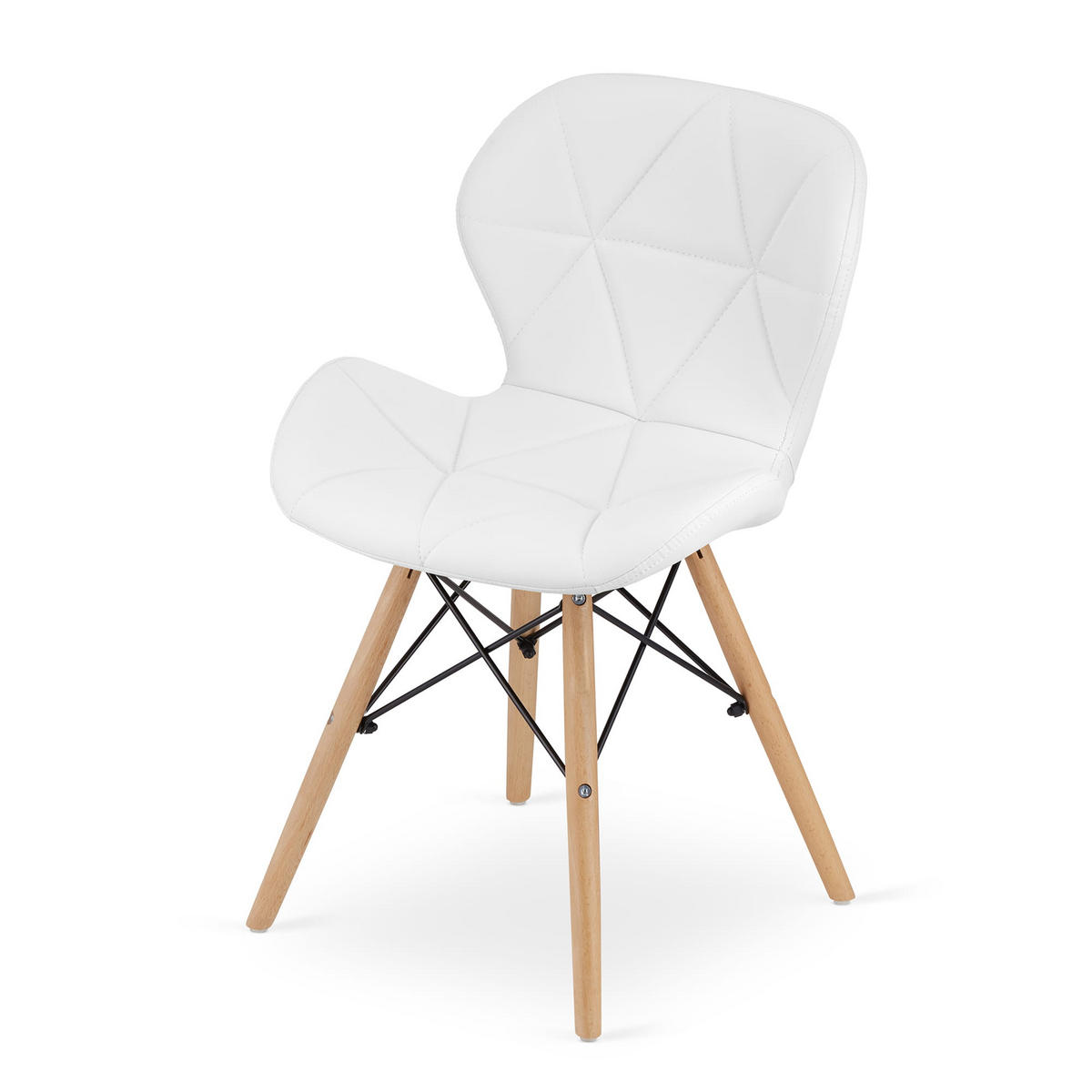 STUHL AMATRICE 1 Stück, Weiß Polsterung aus Kunstleder - Weiß, Holz/Kunststoff (48/74/53cm) - Komodee