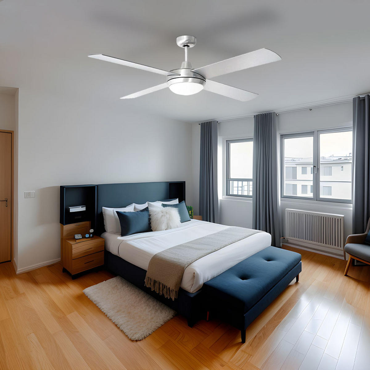 DECKENLEUCHTE Braun Metall Glas mit Fernbedienung - Braun, Glas (132/46/46cm)