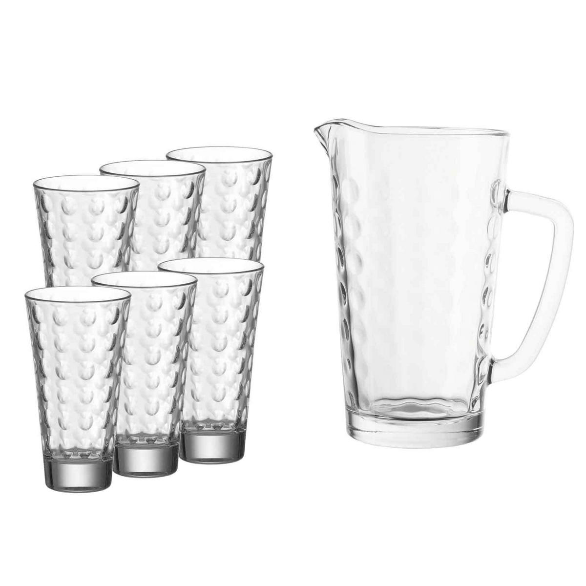 KRUGSET Optic transparent 7er Set - Transparent, Glas (0.001L) - Leonardo Living