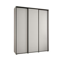 SCHWEBETÜRENSCHRANK 235,2/200/60 3-türig - Schwarz/Weiß, Holz/Metall (200/235/60cm) - Abiks Möbel