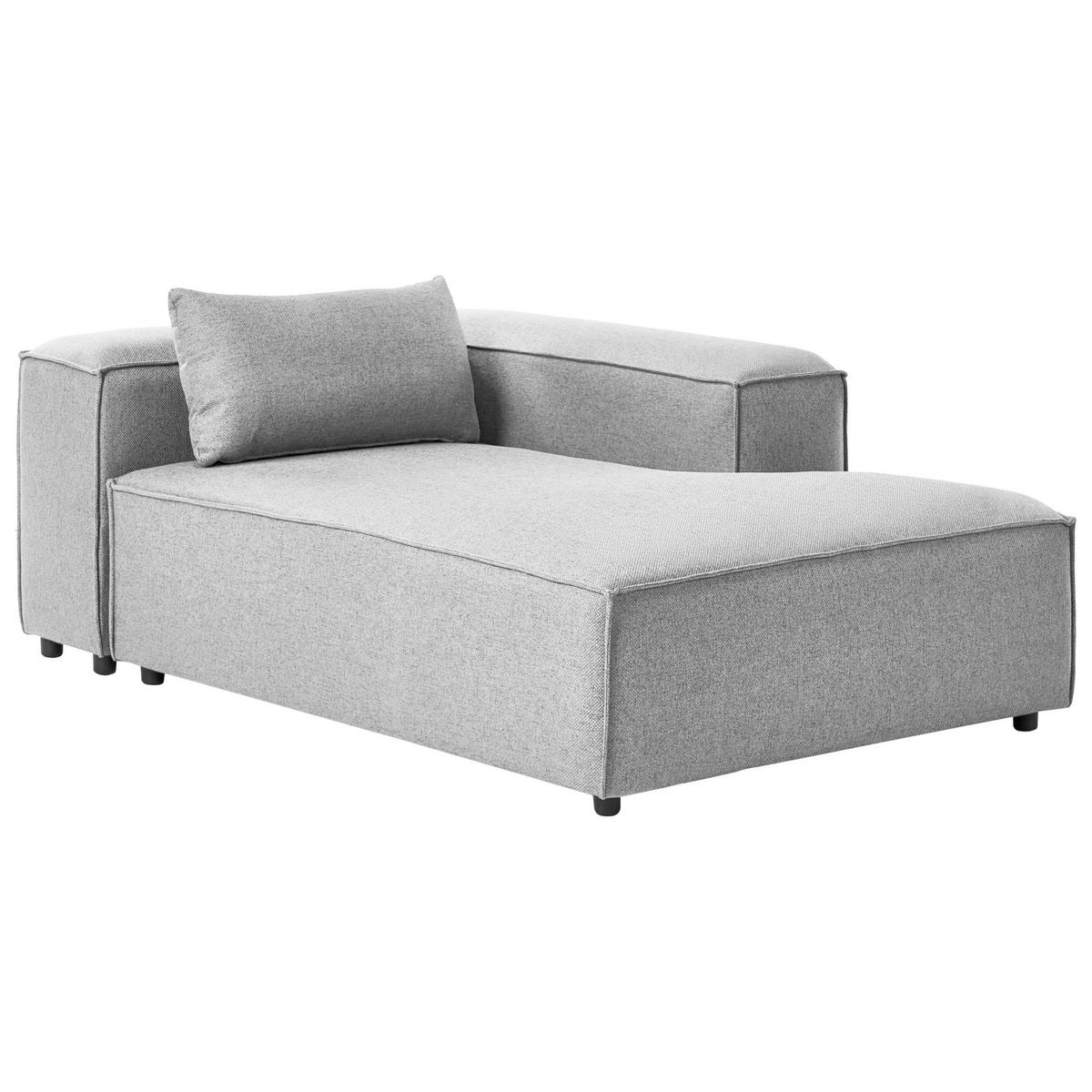 CHAISELONGUE-LINKSSEITIGE Grau Brande - Dunkelgrau, Textil (122/70/184cm) - Beliani