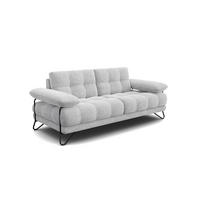 SOFA BUBBARA 2,5-Sitzer, hellgrau - Hellgrau/Schwarz, Holz/Textil (215/87/96cm) - Courtois Laville