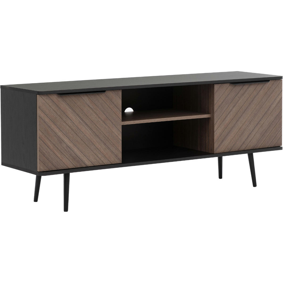 TV-LOWBOARD PINELLO 04 - Schwarz/Braun, Holzwerkstoff (150/60/41cm)