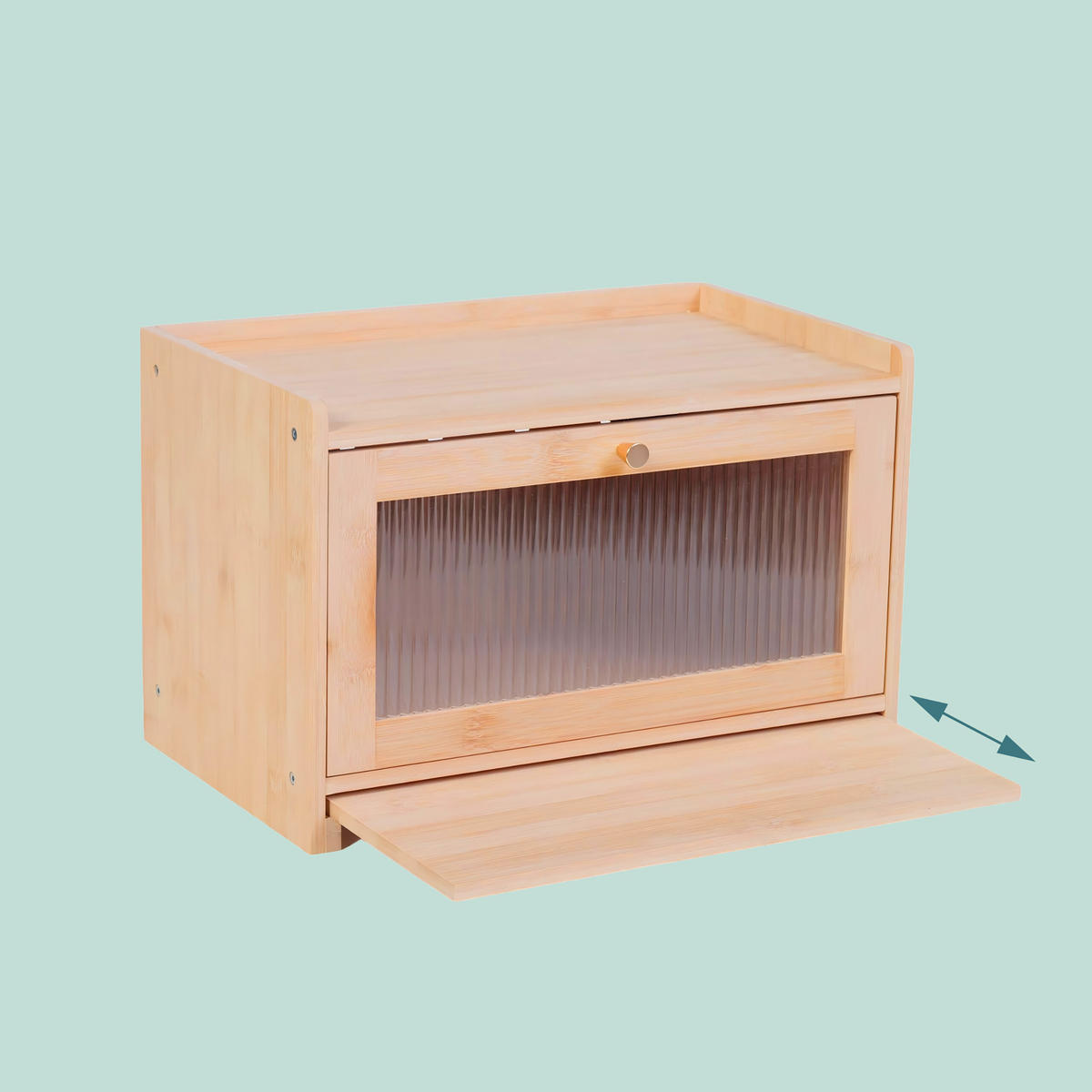 DÓZA na chlieb - svetlohnedá, drevo/plast (40/26/25cm) - Relaxdays