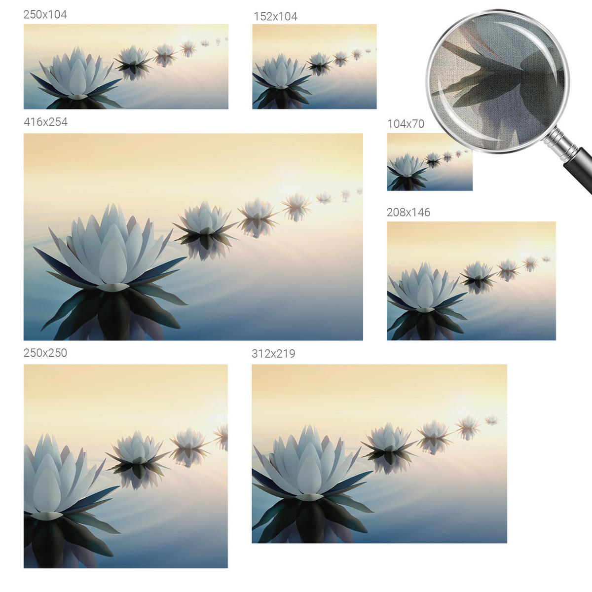 FOTOTAPETE 104x70 cm - Friedliche Aussicht - Weiß, Textil (104/70cm) - Wallfluent