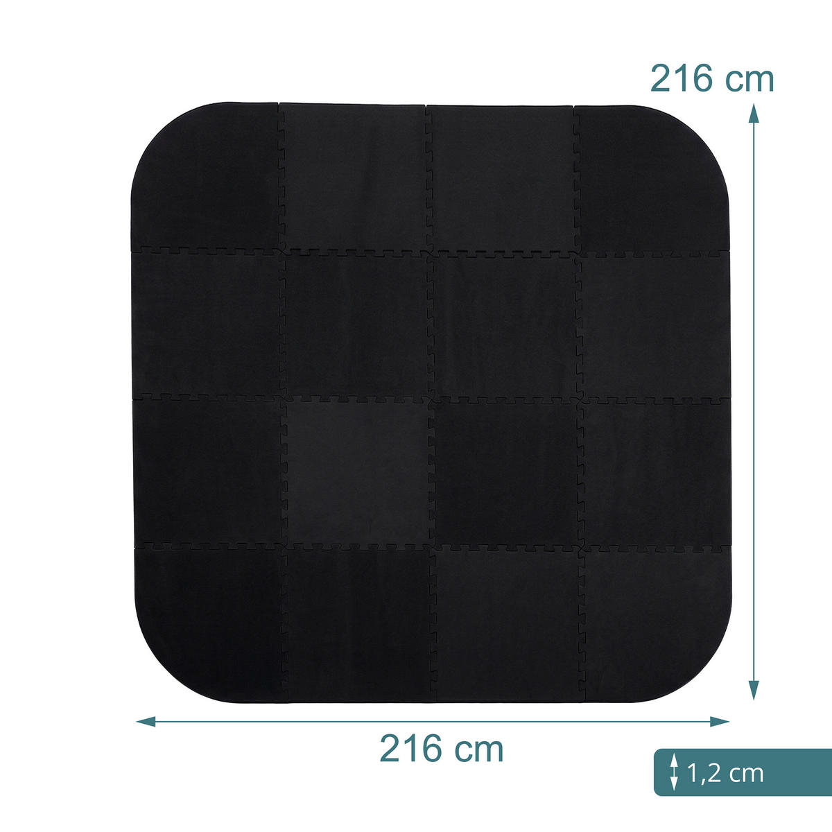 PODLOŽKA k bazénu - černá, textil (216/1.2/216cm) - Relaxdays