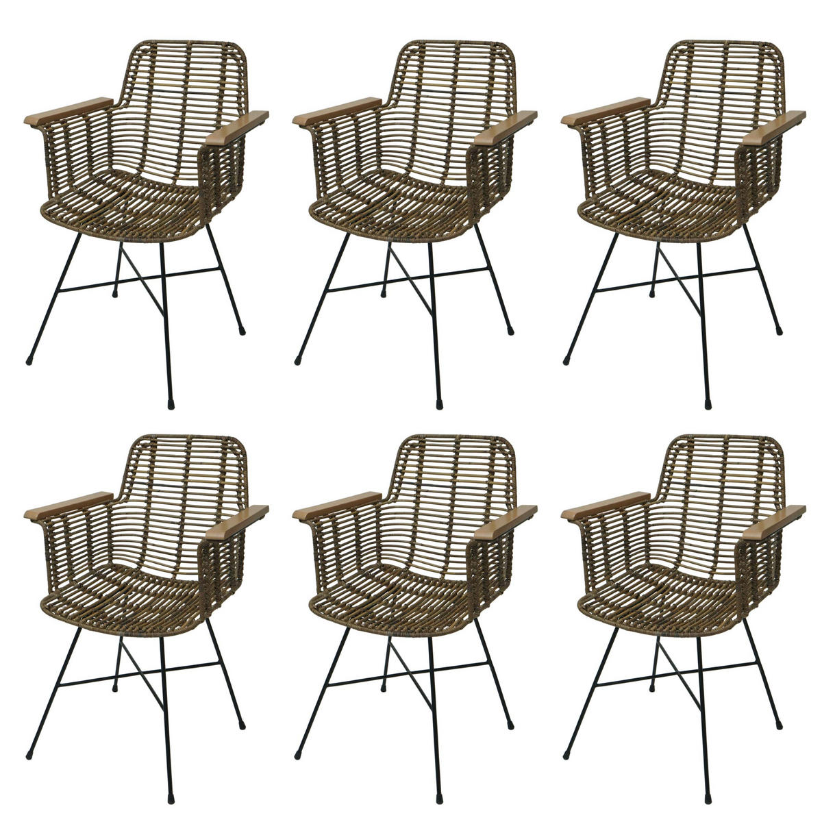 ESSZIMMERSTUHL Braun 6er-Set - Braun, Holz (62/85/59cm) - MCW