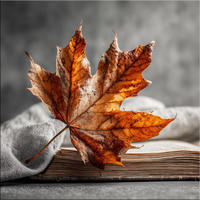 GLASBILD 30x30 cm Herbstblatt - Beige, Glas (30/30cm) - artissimo