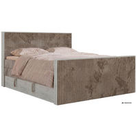 BOXSPRINGBETT NORDIC KING DUO 180/200 - Braun Cord - Topper T25 - H4 - Schwarz/Braun, Kunststoff/Textil (180/200cm) - MKS
