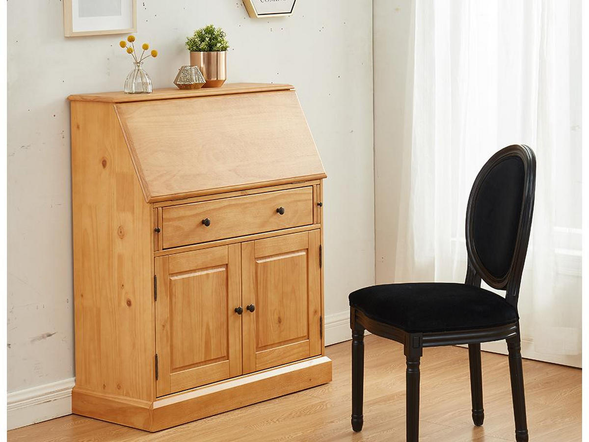 SEKRETÄR - MDF & Kiefernholz - Eichefarben - CLEORE - Naturfarben, Holz (93/40/110.8cm) - Vente-Unique