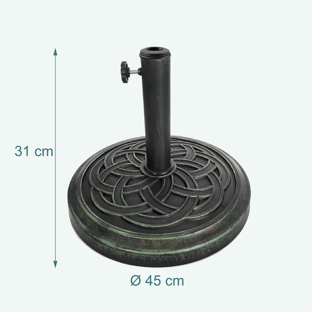 SCHIRMSTÄNDER - Schwarz, Kunststoff/Metall (45/45cm) - Relaxdays