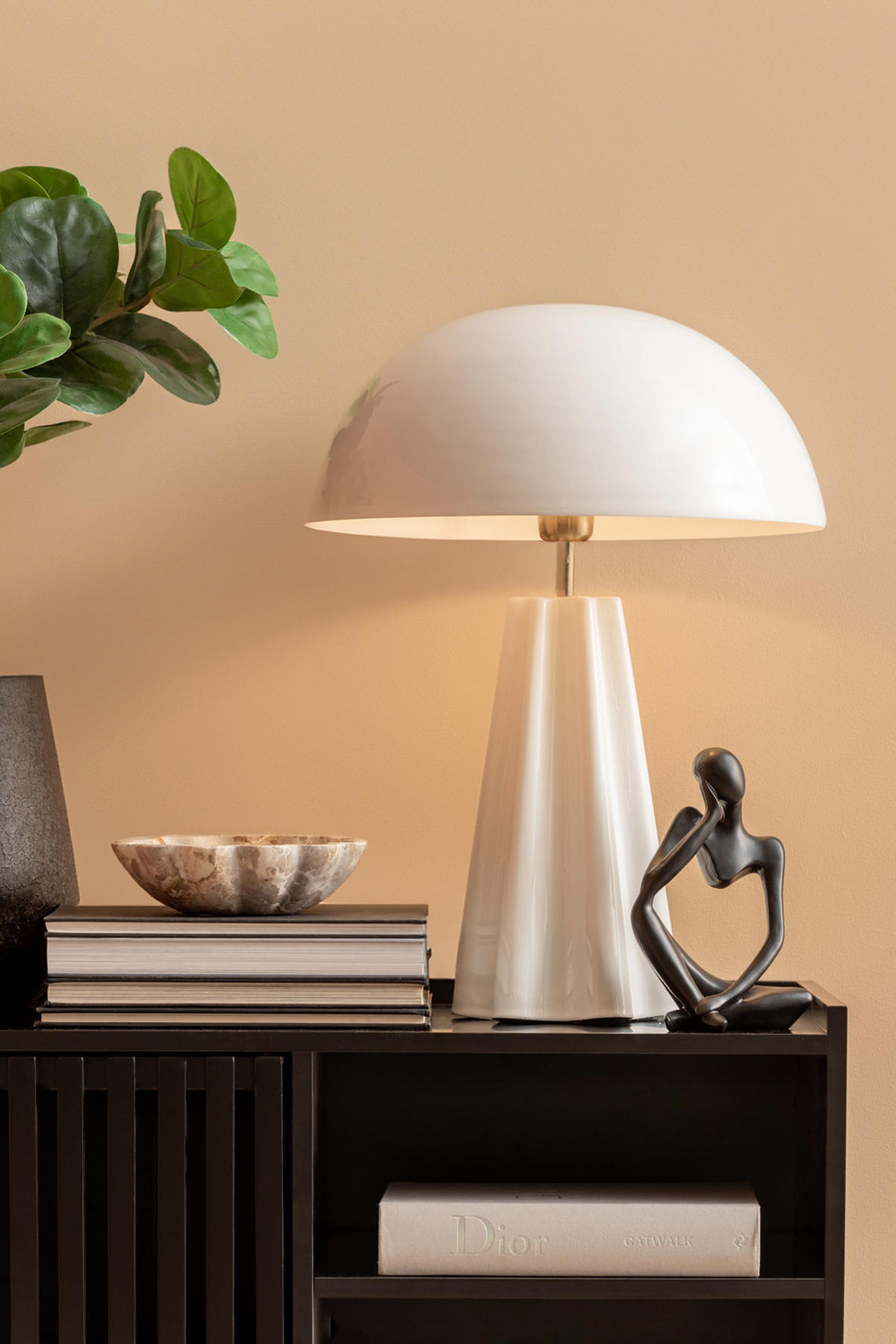 TISCHLAMPE Amplio 40/40/55 cm - Weiß, Metall (40/40/55cm) - Leitmotiv