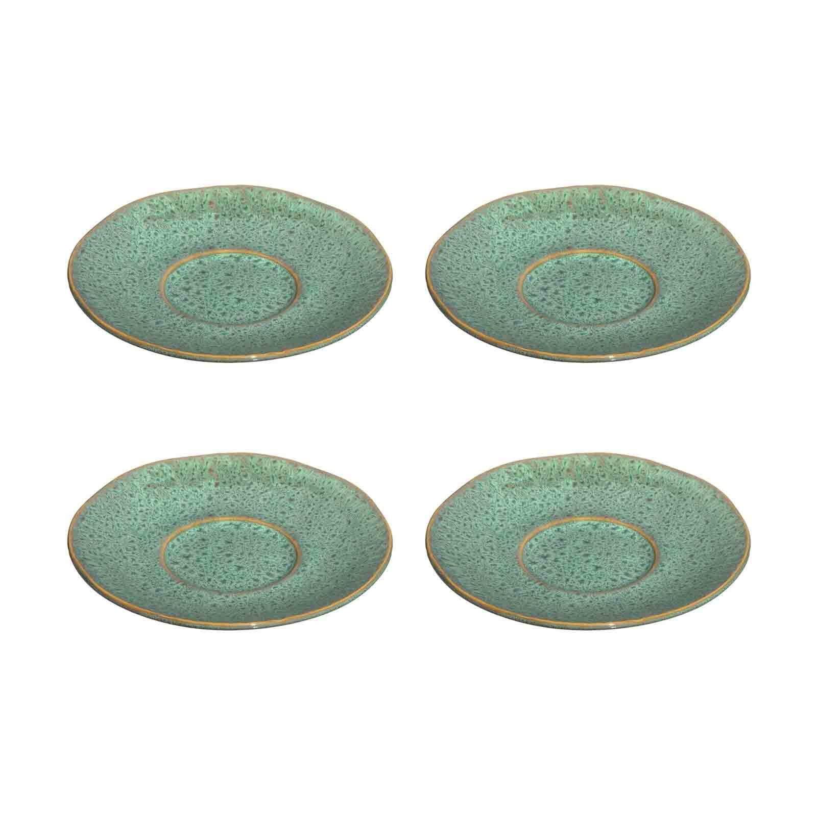 UNTERTASSEN Matera grün ø 15.0 cm 4er Set - Grün, Keramik (15cm) - Leonardo Living