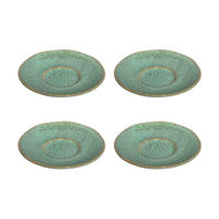UNTERTASSEN Matera grün ø 15.0 cm 4er Set - Grün, Keramik (15cm) - Leonardo Living