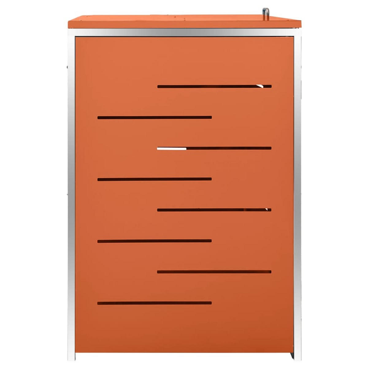 4ER Mülltonnenbox JAGU Edelstahl | Orange | 115,5x276,5x77,5cm | Für 4 Tonnen 240L - Orange, Metall (276.5/115.5/77.5cm) - DELUKE