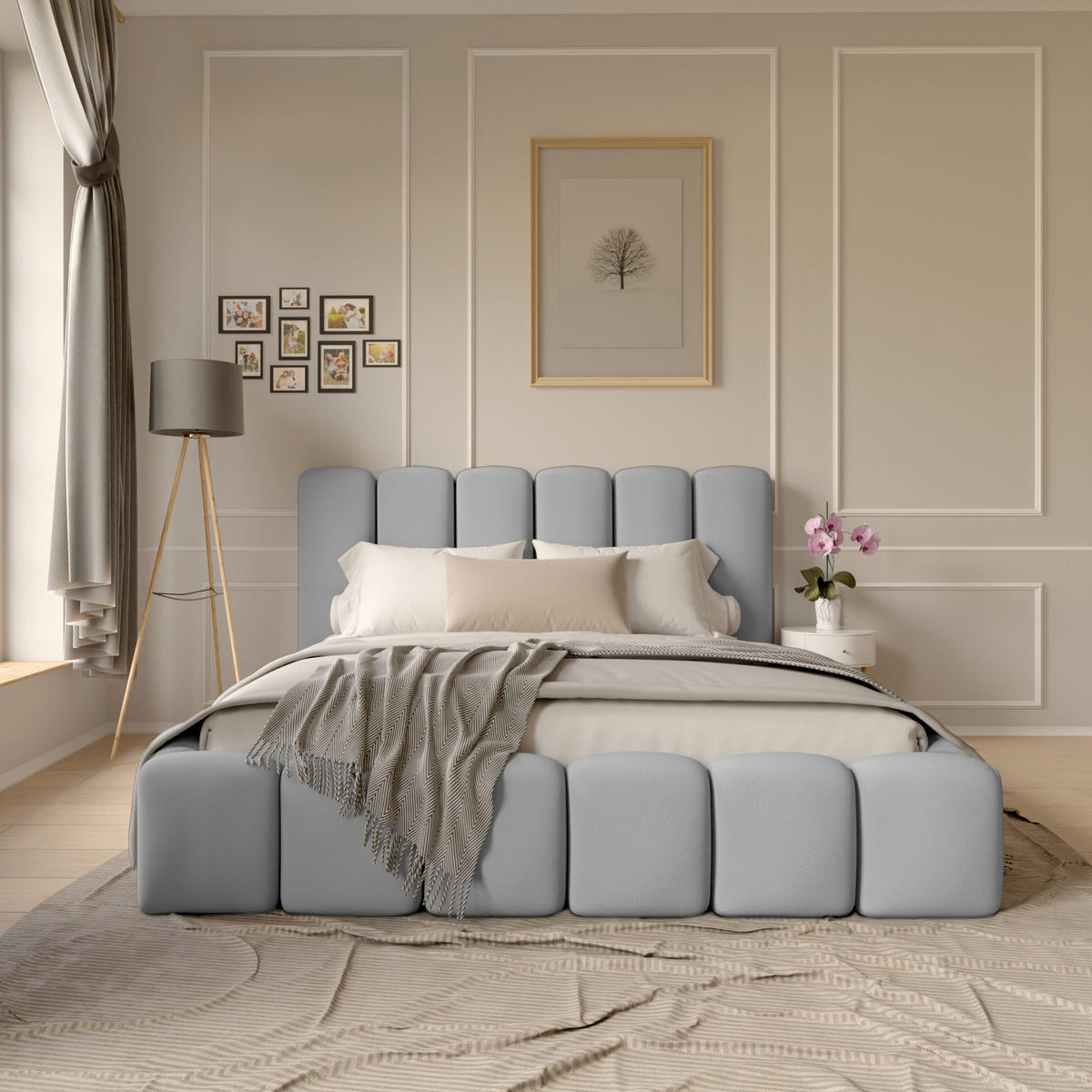 POLSTERBETT Doppelbett Svenstorp Hellgrau 140x200 cm - Hellgrau, Textil (140/200cm) - Meblito