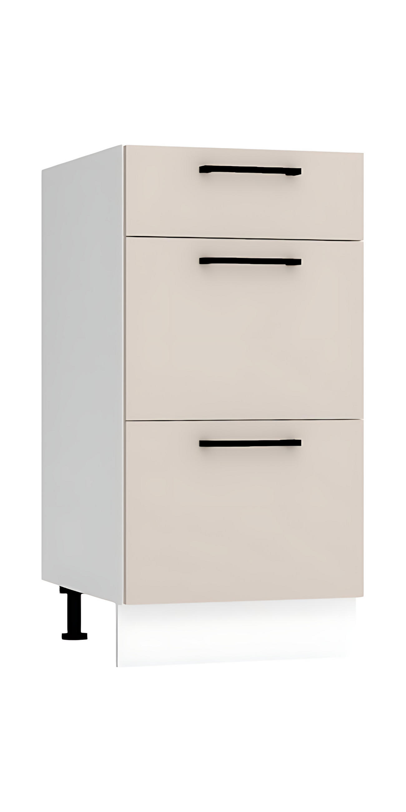 UNTERSCHRANK D40S3 - Morvex - 3 Schubladen für effiziente Organisation - Beige, Holz/Metall (40/82/52.4cm) - ROYAL24_MARKT