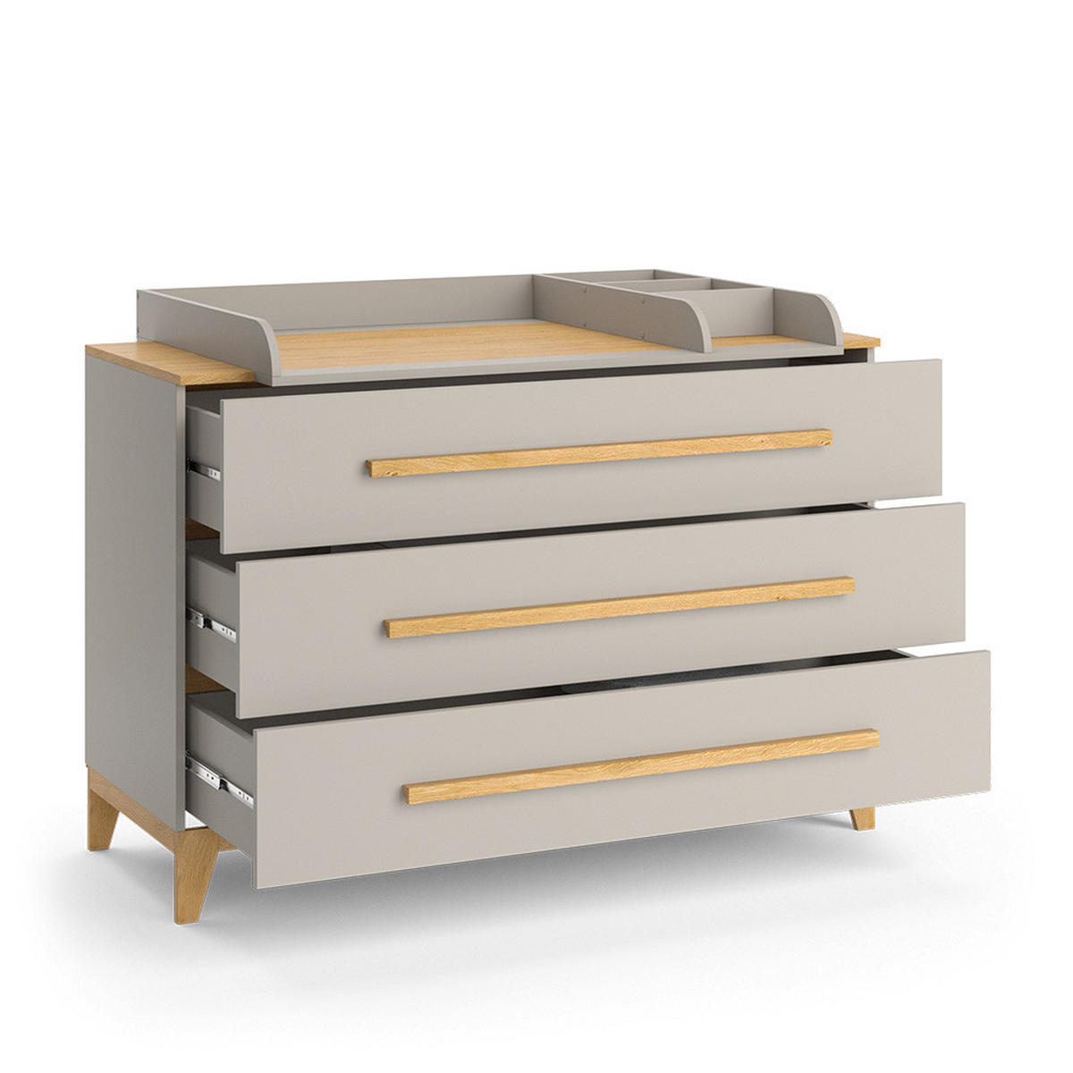 WICKELKOMMODE Malia Cashmere-Eiche 133 x 98 cm XL mit 3 Schubladen - Kaschmir, Holzwerkstoff (133/98/70cm) - VitaliSpa