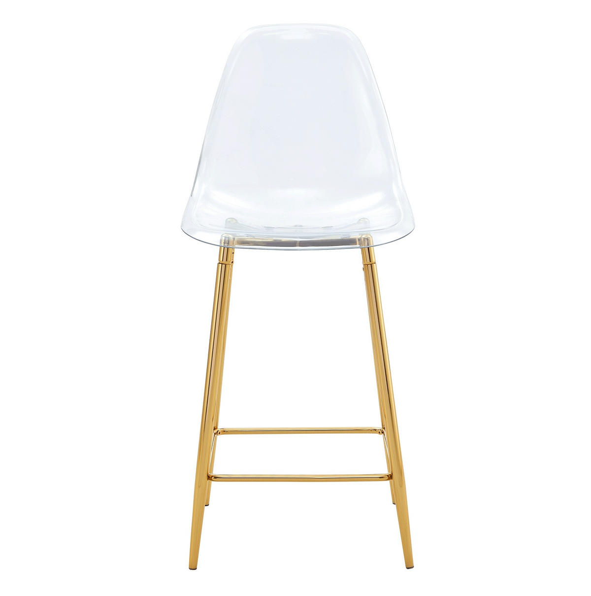 BARHOCKER 4er-Set transparent mit Metallgestell Gold - Goldfarben, Metall (45/102/51.2cm) - Meubliv