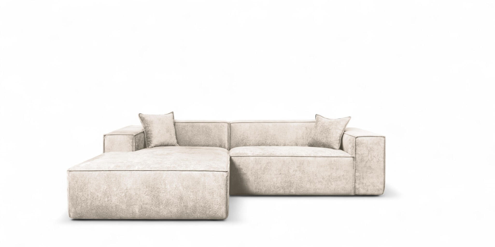 Fun Möbel Ecksofa Creme 270x192 cm