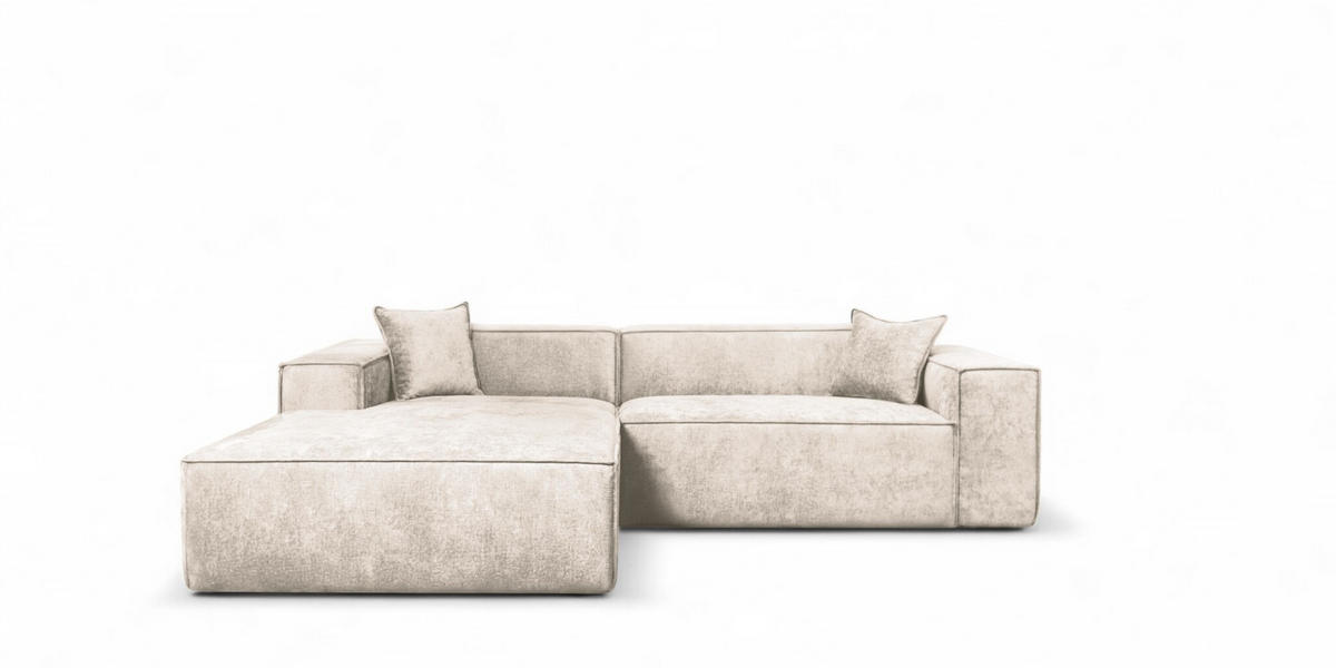 ECKSOFA Carlota - Creme, Holzwerkstoff/Textil (192/270cm) - Fun Möbel