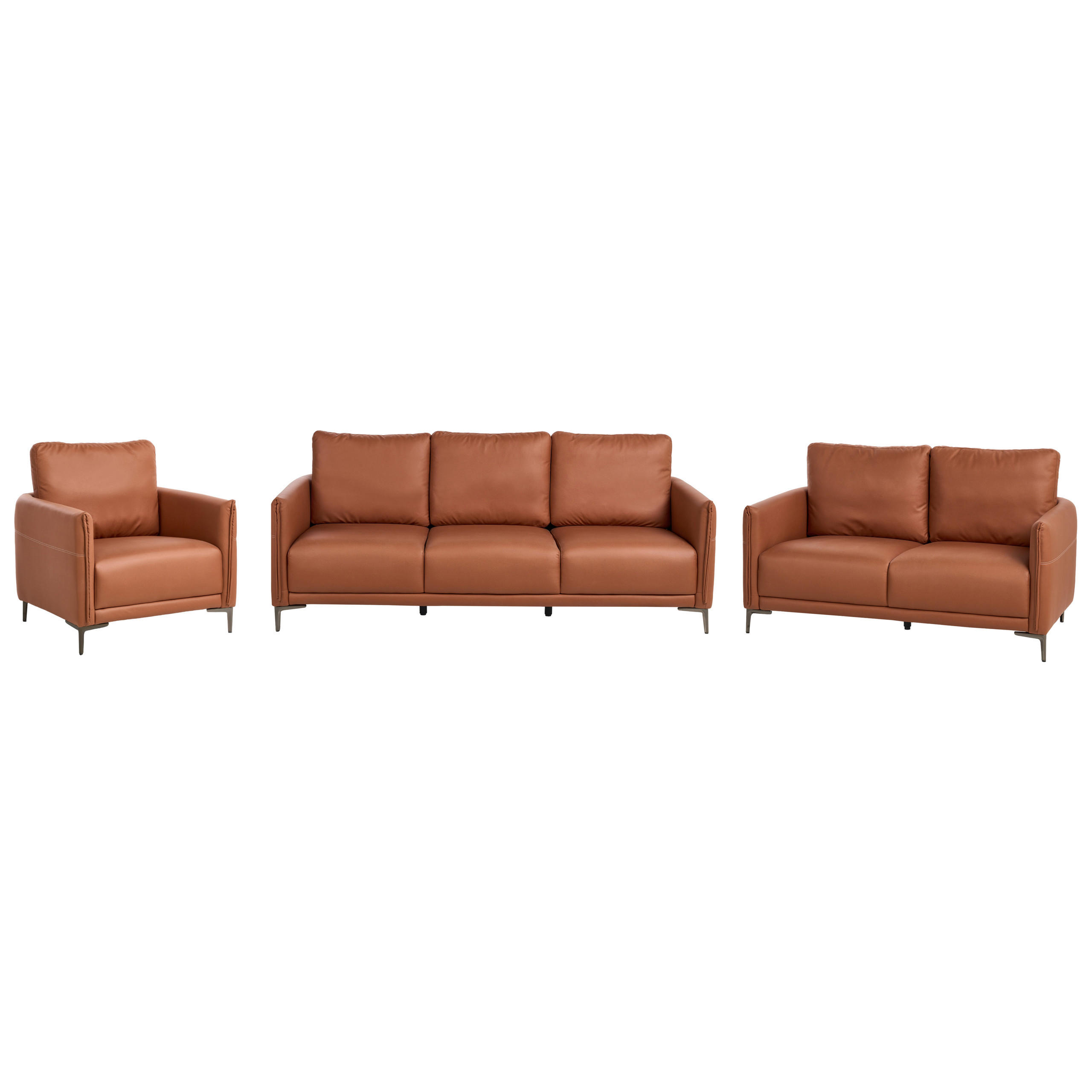SOFA-SET 6-Sitzer Stoff Goldbraun Cilens - Goldfarben, Textil (212/93/83cm) - Beliani