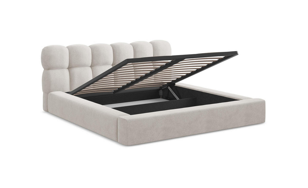 SESSEL Chenille Stoff Beige - Beige/Schwarz, Kunststoff/Textil (96/70/95cm) - Makamii