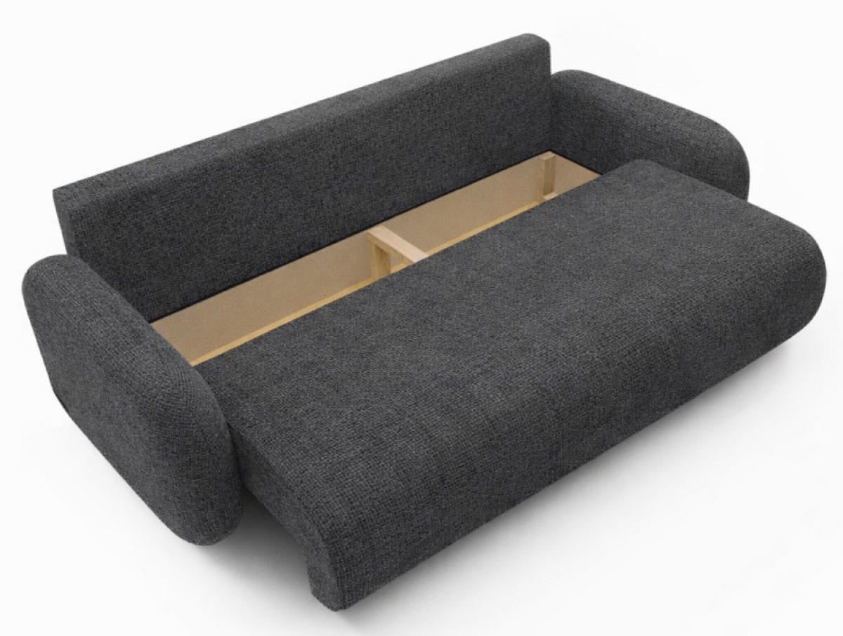 SOFA Cremona 97 LEON Mit Schlaffunktion - Schwarz, Textil (220/90/92cm) - Sepro Meble
