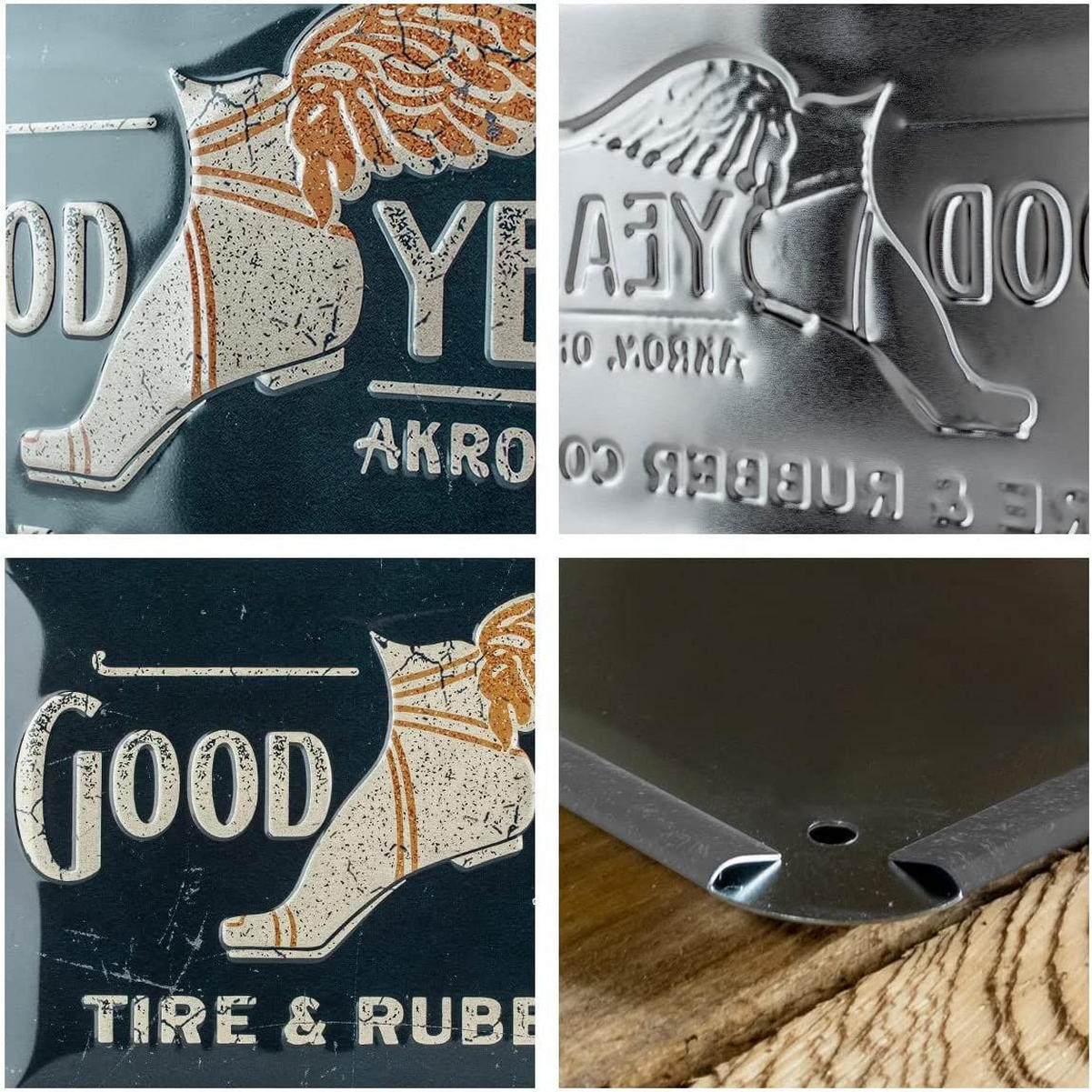 BLECHSCHILD 20/30 cm Goodyear Wing Foot Logo 1901 - Multicolor, Metall (30/20/0.2cm) - Nostalgic-Art