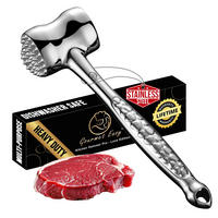 FLEISCHKLOPFER - Love Edition,Fleischhammer Hammer Love Edition, Edelstahl, rutschfester Griff zum Klopfen - Edelstahlfarben, Metall (7.7cm) - Gourmet Easy