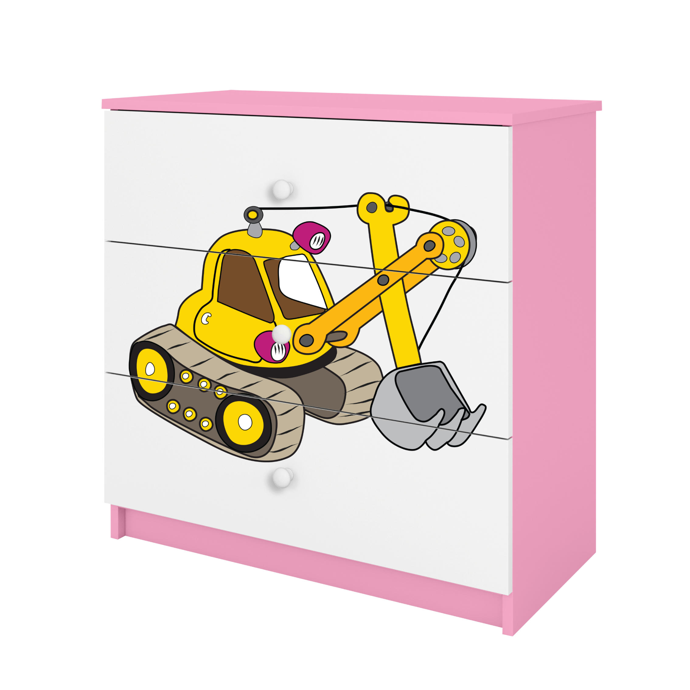 KOMMODE Babydreams Excavator 81/81/41 - Rosa, Holzwerkstoff (81/81/41cm) - RAUMHIRSCH FURNITURE
