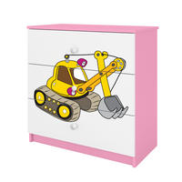 KOMMODE Babydreams Excavator 81/81/41 - Rosa, Holzwerkstoff (81/81/41cm) - RAUMHIRSCH FURNITURE