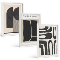 BILDER SET 3er Set - 40x60 cm Weißer Rahmen - Abstrakte minimalistische Poster - Weiß, Kunststoff (40/60cm) - TULUP