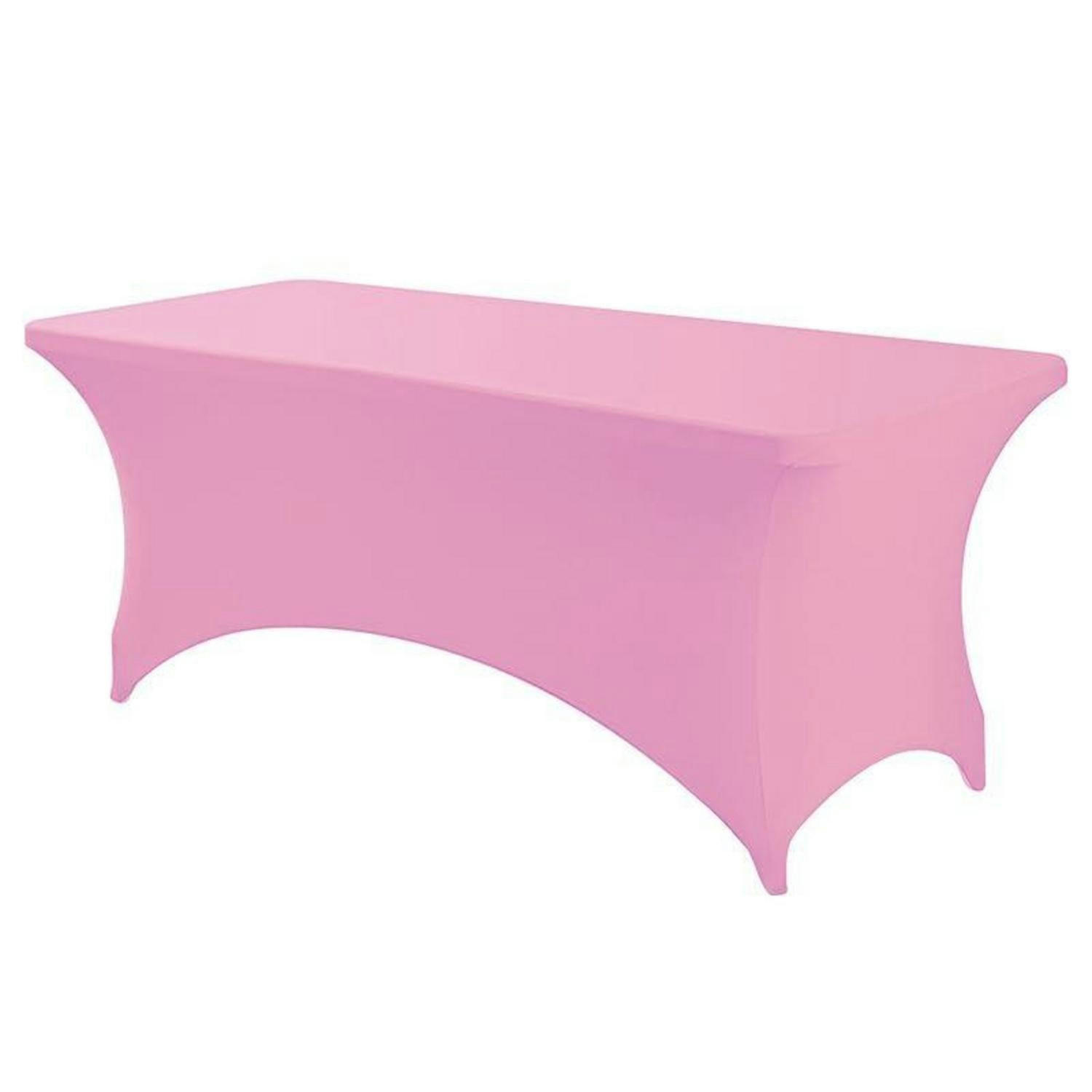 SPANDEX Tischdecke Rosa 183x76x76cm - Rosa, Textil (24/5/1.5cm)