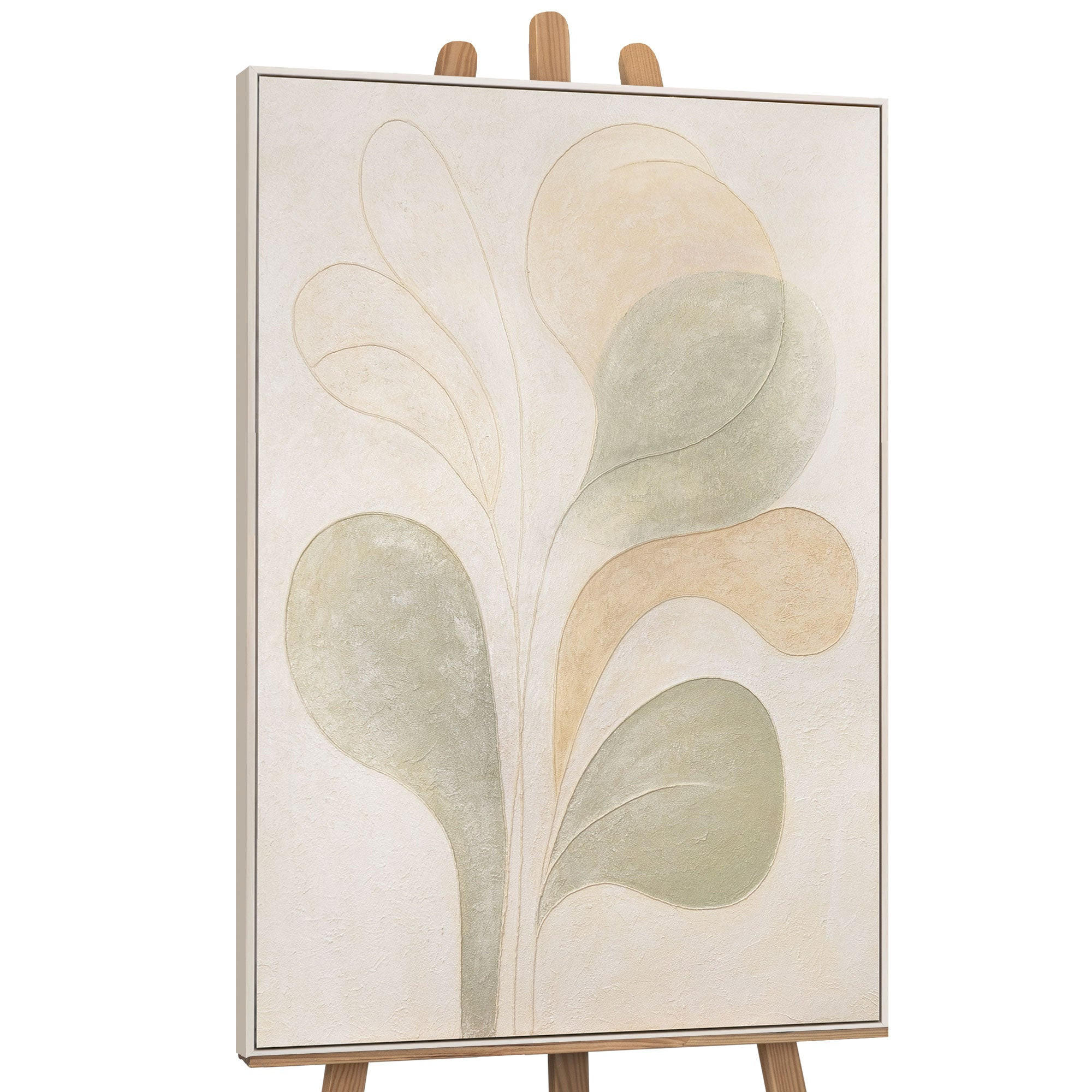 GEMÄLDE Leichtigkeit Schattenfugenrahmen Beige 140x100 cm - Beige, Holz (140/100cm) - YS-art gallery