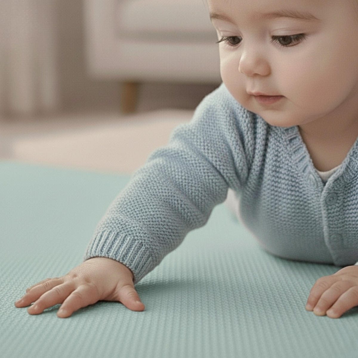 SPIELMATTE ab Null - 90 cm Baby Puzzlematte Mint - Mintgrün, Kunststoff (30/30cm) - Littletom