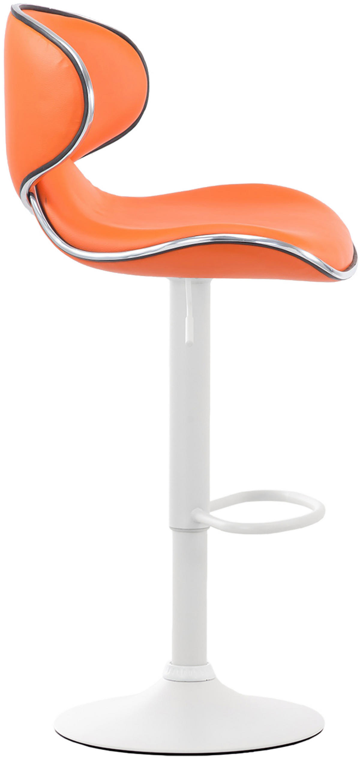 BARHOCKER 2er Set Las-Mallorcas Kunstleder weiß orange - Orange/Weiß, Kunststoff/Metall (46/108/49cm) - TPFLiving