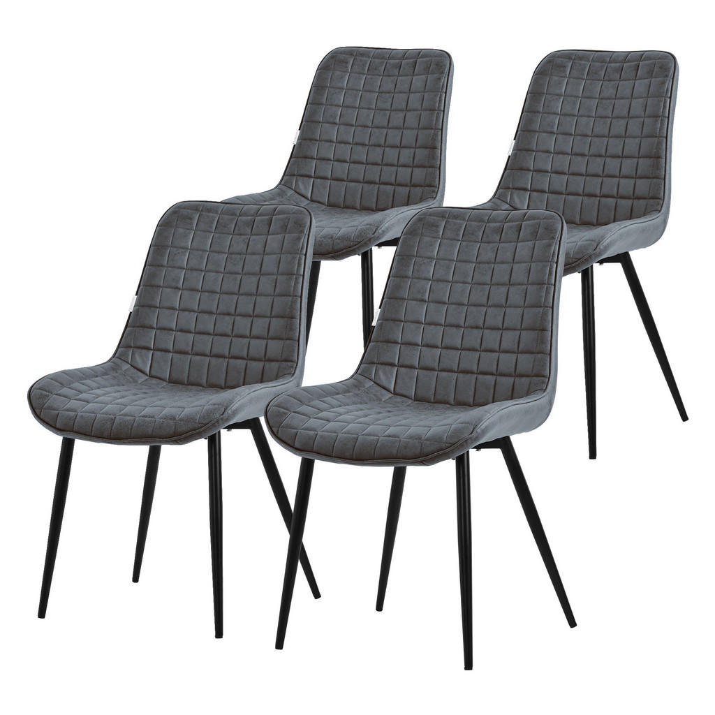 ML-DESIGN JEDÁLENSKÉ ŽIDLE 4KS SADA Antracit Umělá kůže