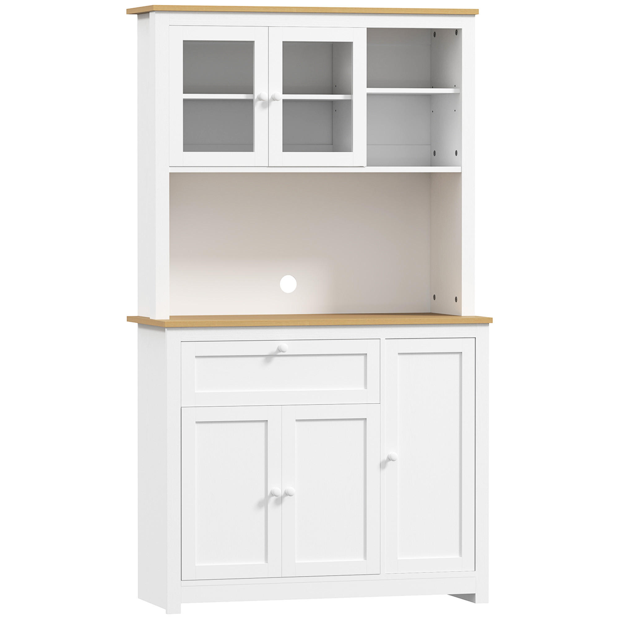 KÜCHENSCHRANK aus MDF 100/40/180 cm Weiß - Weiß, Holzwerkstoff (40/180/100cm) - HOMCOM